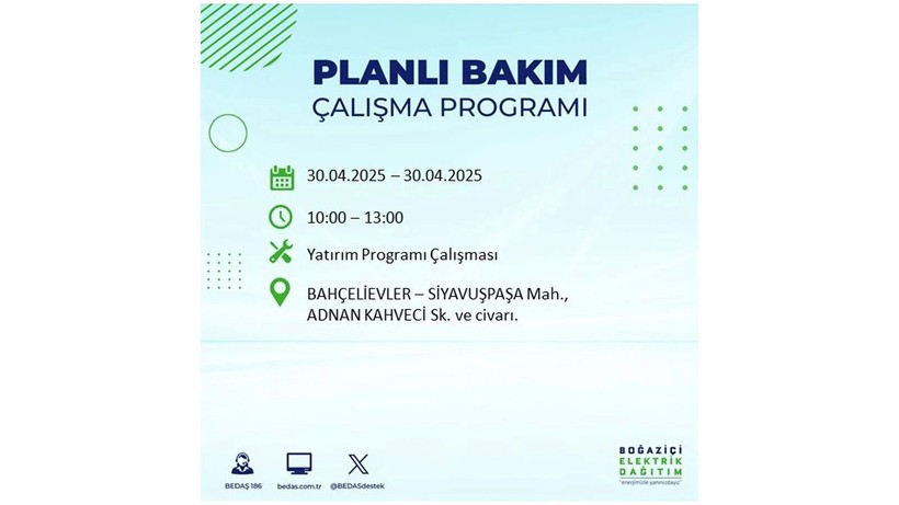 Elektrik kesintisinin olacağı ilçeler belli oldu: 30 Nisan elektrik kesintileri - Resim: 13