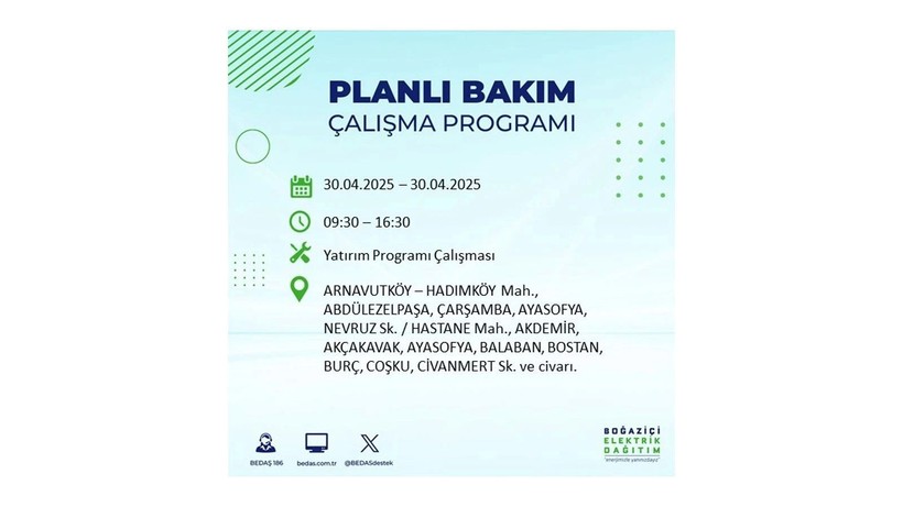 Elektrik kesintisinin olacağı ilçeler belli oldu: 30 Nisan elektrik kesintileri - Resim: 2