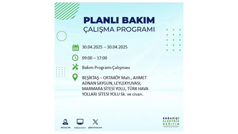 Elektrik kesintisinin olacağı ilçeler belli oldu: 30 Nisan elektrik kesintileri - Resim: 20