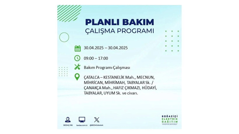 Elektrik kesintisinin olacağı ilçeler belli oldu: 30 Nisan elektrik kesintileri - Resim: 25