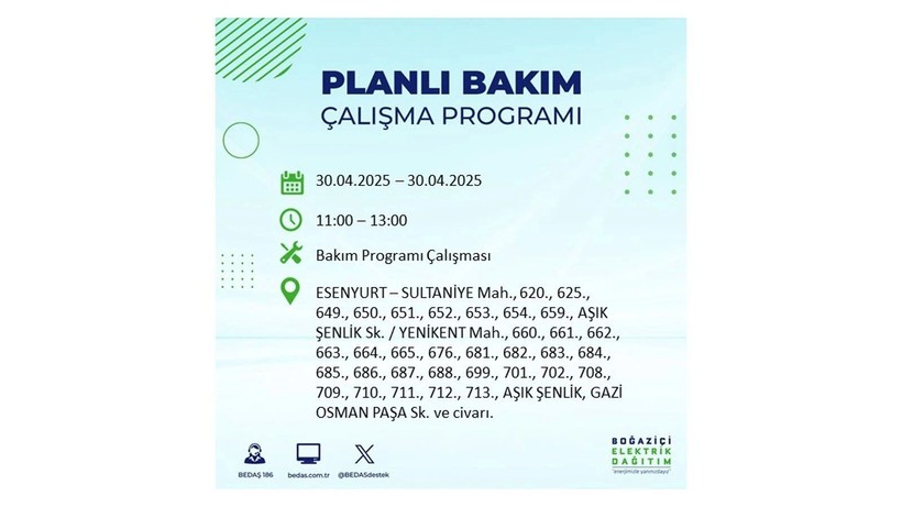 Elektrik kesintisinin olacağı ilçeler belli oldu: 30 Nisan elektrik kesintileri - Resim: 29