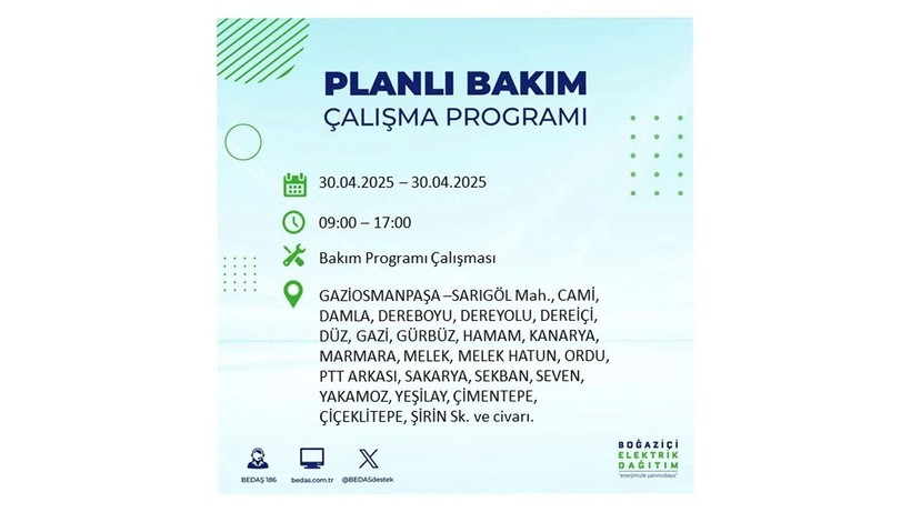 Elektrik kesintisinin olacağı ilçeler belli oldu: 30 Nisan elektrik kesintileri - Resim: 41