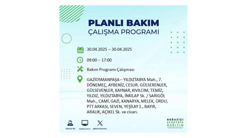 Elektrik kesintisinin olacağı ilçeler belli oldu: 30 Nisan elektrik kesintileri - Resim: 42