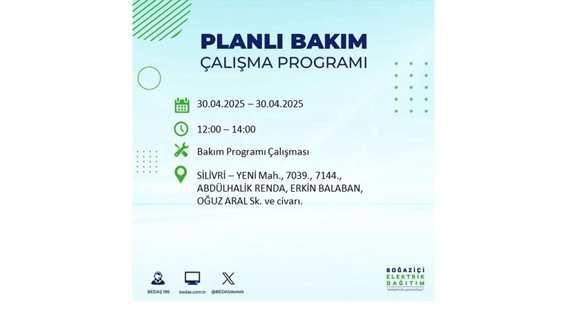 Elektrik kesintisinin olacağı ilçeler belli oldu: 30 Nisan elektrik kesintileri - Resim: 54