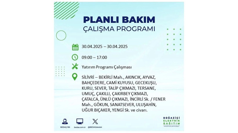 Elektrik kesintisinin olacağı ilçeler belli oldu: 30 Nisan elektrik kesintileri - Resim: 56