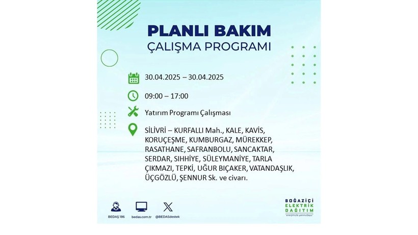Elektrik kesintisinin olacağı ilçeler belli oldu: 30 Nisan elektrik kesintileri - Resim: 60