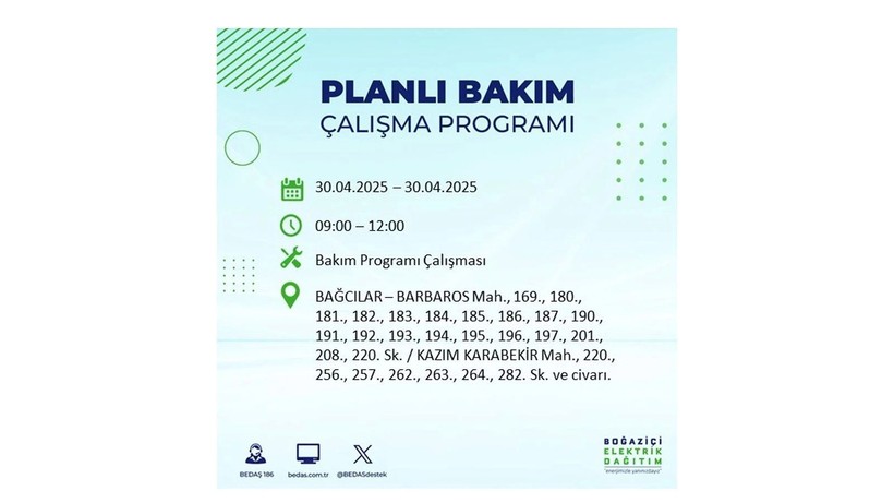 Elektrik kesintisinin olacağı ilçeler belli oldu: 30 Nisan elektrik kesintileri - Resim: 9