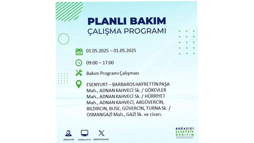 Uzun süreli elektrik kesintisi yaşanacak: 1 Mayıs elektrik kesintileri - Resim: 5