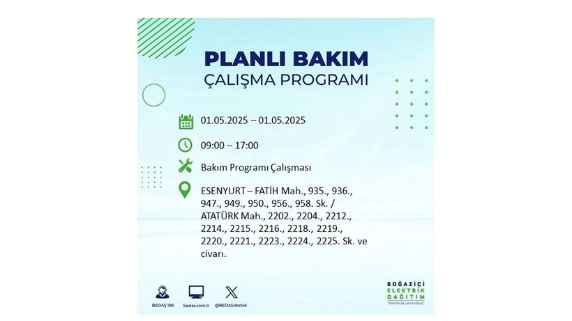 Uzun süreli elektrik kesintisi yaşanacak: 1 Mayıs elektrik kesintileri - Resim: 7