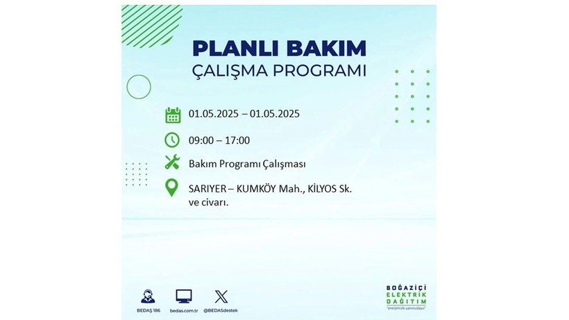 Uzun süreli elektrik kesintisi yaşanacak: 1 Mayıs elektrik kesintileri - Resim: 9