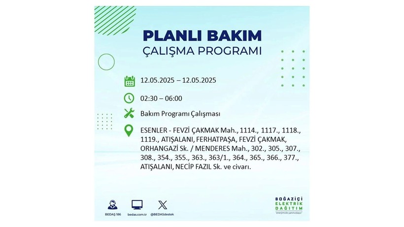 Uzun süreli elektrik kesintisi yaşanacak: 12 Mayıs elektrik kesintileri - Resim: 24