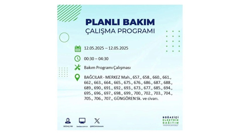 Uzun süreli elektrik kesintisi yaşanacak: 12 Mayıs elektrik kesintileri - Resim: 8