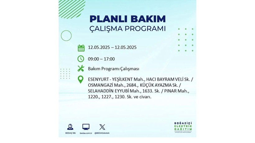 Uzun süreli elektrik kesintisi yaşanacak: 12 Mayıs elektrik kesintileri - Resim: 26