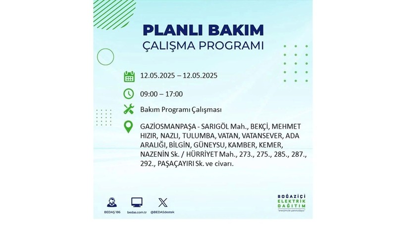 Uzun süreli elektrik kesintisi yaşanacak: 12 Mayıs elektrik kesintileri - Resim: 41