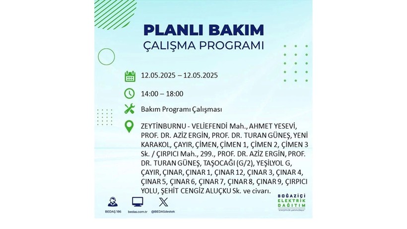 Uzun süreli elektrik kesintisi yaşanacak: 12 Mayıs elektrik kesintileri - Resim: 61