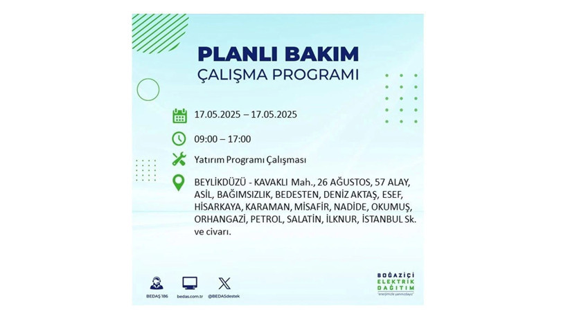 Uzun süreli elektrik kesintisi yaşanacak: 17 Mayıs elektrik kesintileri - Resim: 8