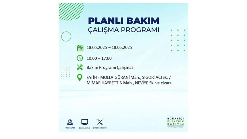 18 Mayıs'ta birçok ilçede elektrikler kesik olacak: Elektrikler ne zaman gelecek? - Resim: 10