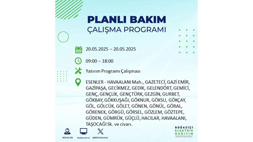 Yarın onlarca ilçede elektrikler olmayacak: 20 Mayıs elektrik kesintileri - Resim: 47