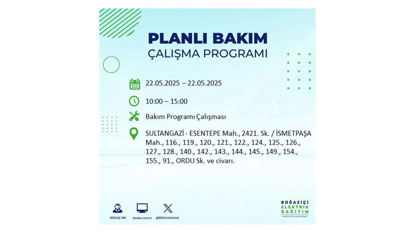 Yarın uzun süre elektrik olmayacak: 22 Mayıs elektrik kesintileri - Resim: 56