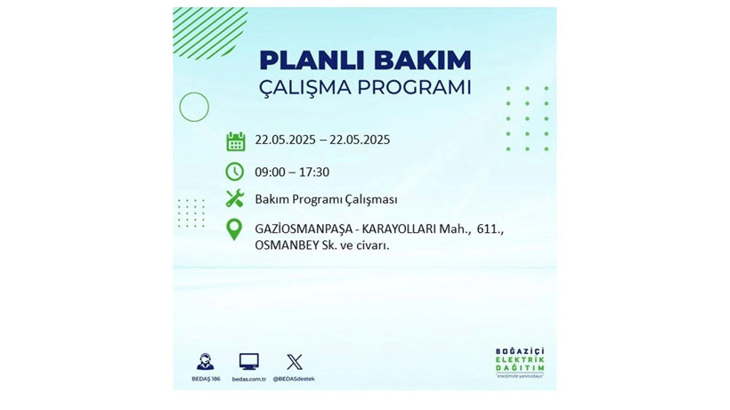 Yarın uzun süre elektrik olmayacak: 22 Mayıs elektrik kesintileri - Resim: 42