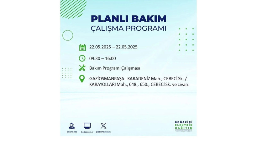 Yarın uzun süre elektrik olmayacak: 22 Mayıs elektrik kesintileri - Resim: 46