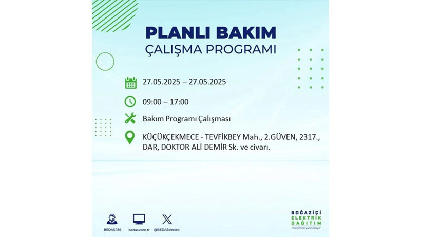 Elektrik kesintisinin olacağı ilçeler belli oldu: 27 Mayıs elektrik kesintileri - Resim: 18