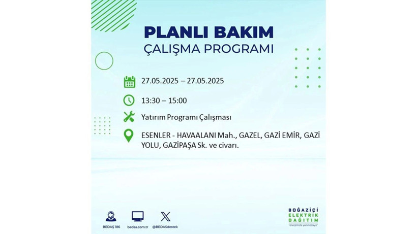 Elektrik kesintisinin olacağı ilçeler belli oldu: 27 Mayıs elektrik kesintileri - Resim: 36
