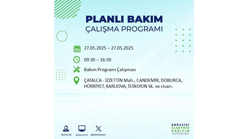 Elektrik kesintisinin olacağı ilçeler belli oldu: 27 Mayıs elektrik kesintileri - Resim: 39