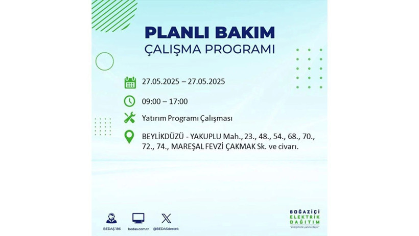 Elektrik kesintisinin olacağı ilçeler belli oldu: 27 Mayıs elektrik kesintileri - Resim: 48