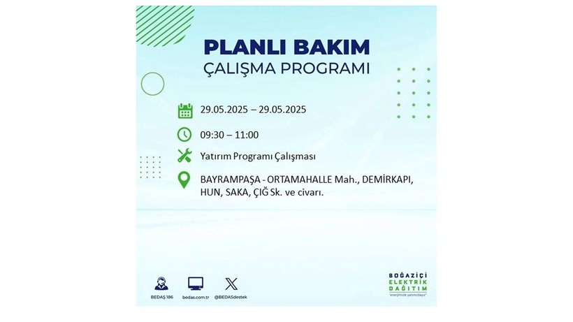 Yarın bu ilçelerde elektrikler gidecek: 29 Mayıs elektrik kesintileri - Resim: 16