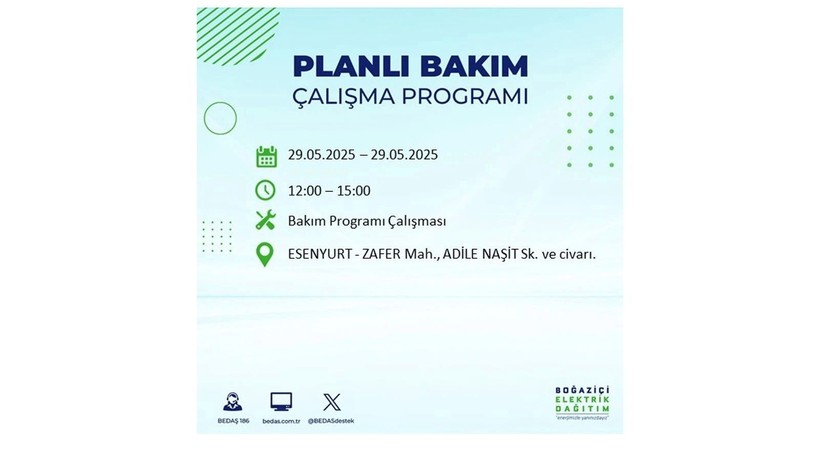 Yarın bu ilçelerde elektrikler gidecek: 29 Mayıs elektrik kesintileri - Resim: 26