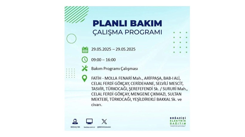 Yarın bu ilçelerde elektrikler gidecek: 29 Mayıs elektrik kesintileri - Resim: 32