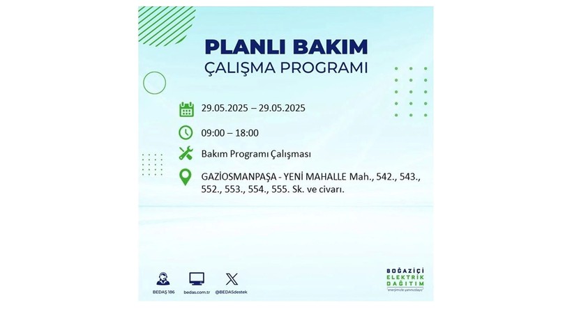 Yarın bu ilçelerde elektrikler gidecek: 29 Mayıs elektrik kesintileri - Resim: 38