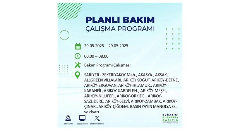 Yarın bu ilçelerde elektrikler gidecek: 29 Mayıs elektrik kesintileri - Resim: 47