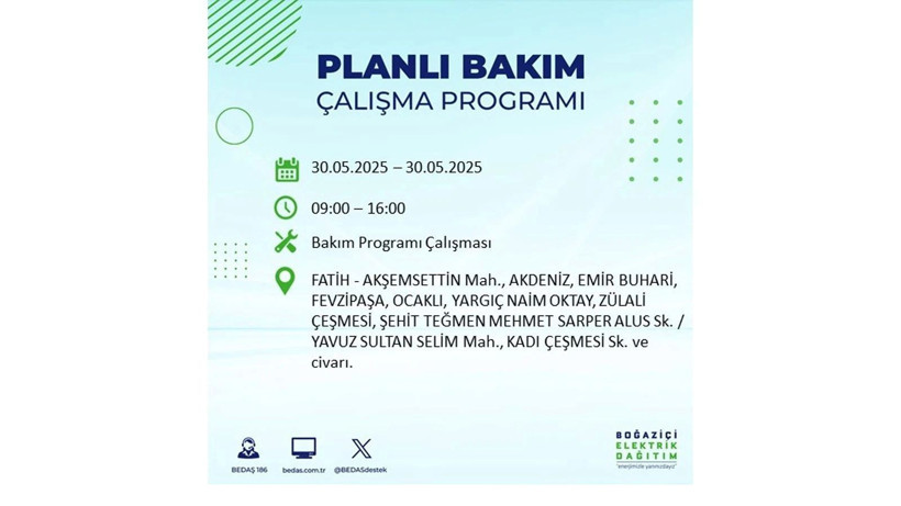 Yarın birçok ilçede elektrikler olmayacak: 30 Mayıs elektrik kesintileri - Resim: 41