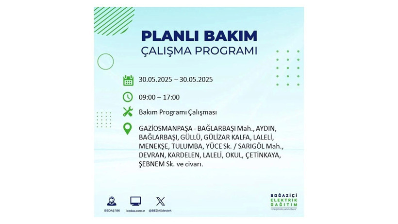 Yarın birçok ilçede elektrikler olmayacak: 30 Mayıs elektrik kesintileri - Resim: 44