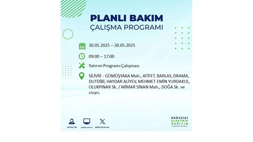 Yarın birçok ilçede elektrikler olmayacak: 30 Mayıs elektrik kesintileri - Resim: 63
