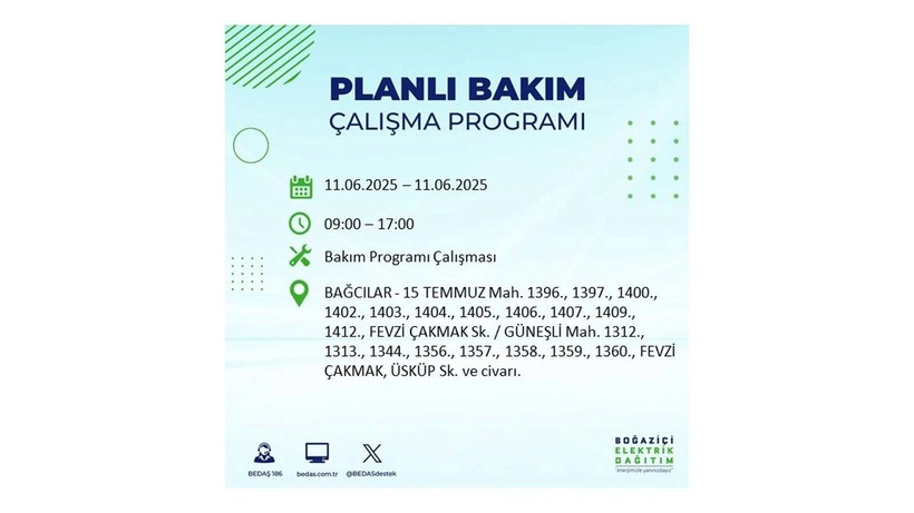 Elektrik kesintisinin olacağı ilçeler belli oldu: 11 Haziran elektrik kesintileri - Resim: 9