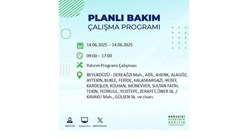 Uzun süreli elektrik kesintisi yaşanacak: 14 Haziran elektrik kesintileri - Resim: 17