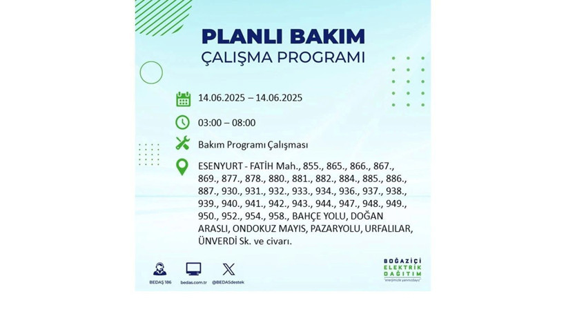 Uzun süreli elektrik kesintisi yaşanacak: 14 Haziran elektrik kesintileri - Resim: 24