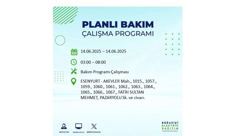 Uzun süreli elektrik kesintisi yaşanacak: 14 Haziran elektrik kesintileri - Resim: 25