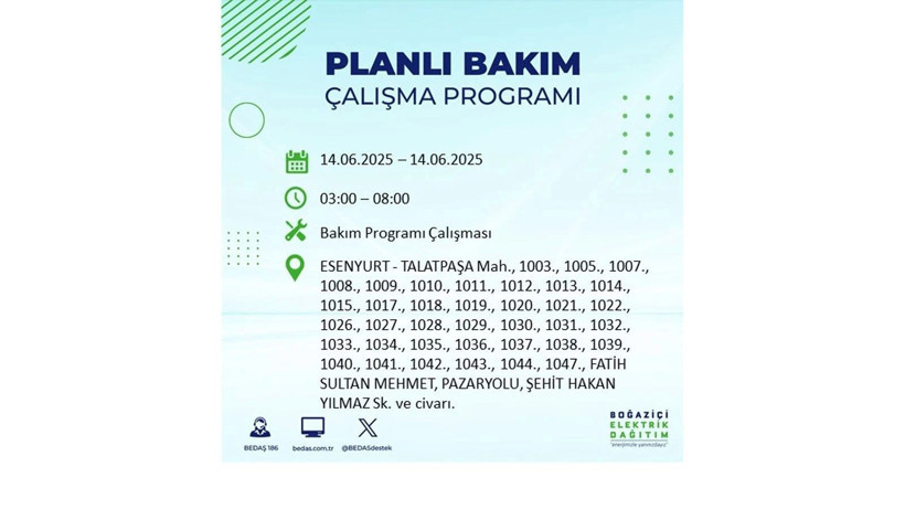 Uzun süreli elektrik kesintisi yaşanacak: 14 Haziran elektrik kesintileri - Resim: 30