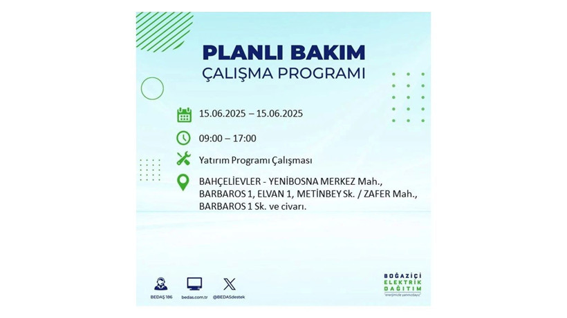 Yarın elektrikler olmayacak: 15 Haziran elektrik kesintileri - Resim: 5