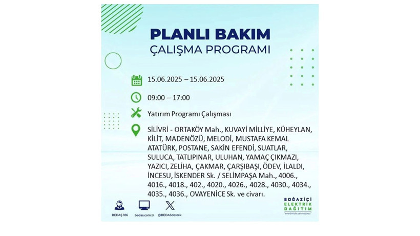Yarın elektrikler olmayacak: 15 Haziran elektrik kesintileri - Resim: 9