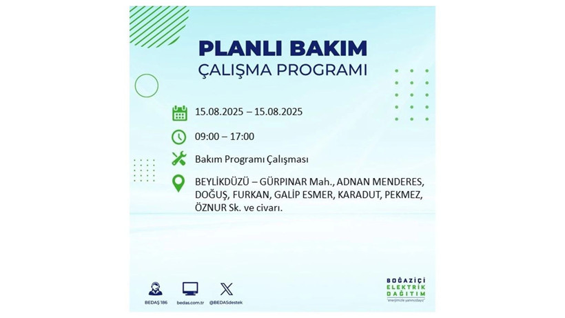 Elektrikler ne zaman gelecek? 15 Ağustos İstanbul elektrik kesintisi listesi: AYEDAŞ – BEDAŞ sorgulama - Resim: 43