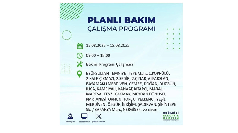 Elektrikler ne zaman gelecek? 15 Ağustos İstanbul elektrik kesintisi listesi: AYEDAŞ – BEDAŞ sorgulama - Resim: 26