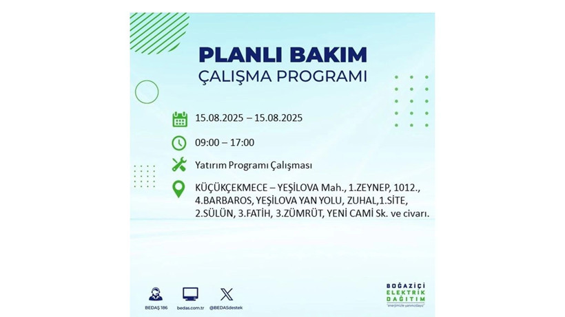 Elektrikler ne zaman gelecek? 15 Ağustos İstanbul elektrik kesintisi listesi: AYEDAŞ – BEDAŞ sorgulama - Resim: 13