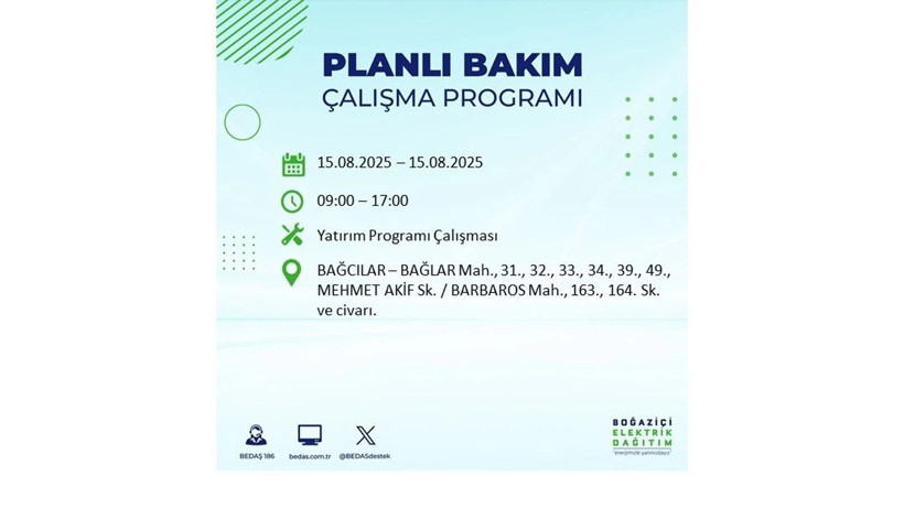 Elektrikler ne zaman gelecek? 15 Ağustos İstanbul elektrik kesintisi listesi: AYEDAŞ – BEDAŞ sorgulama - Resim: 54