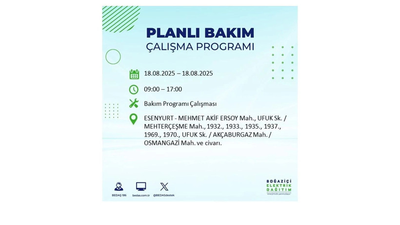 Elektrik kesintisi 9 saat sürecek: 18 Ağustos İstanbul elektrik kesintisi - Resim: 29