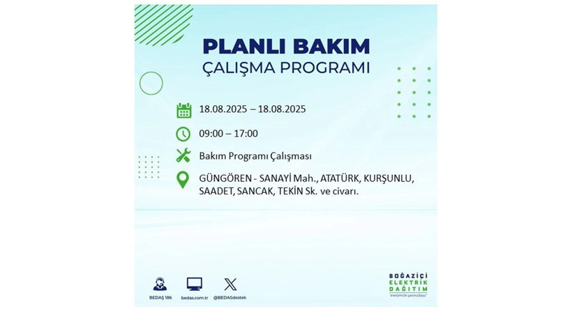 Elektrik kesintisi 9 saat sürecek: 18 Ağustos İstanbul elektrik kesintisi - Resim: 35